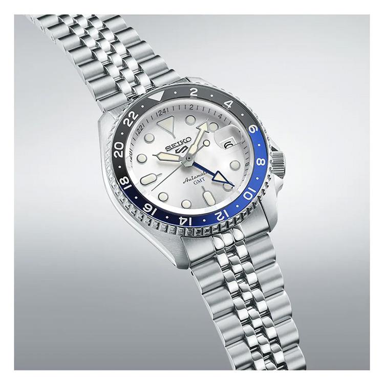 Seiko 5 Sports SKX GMT Automatic Sky Blue Dial Silver Steel Strap Watch For Men - SSK033K1 Buy Now By Seiko