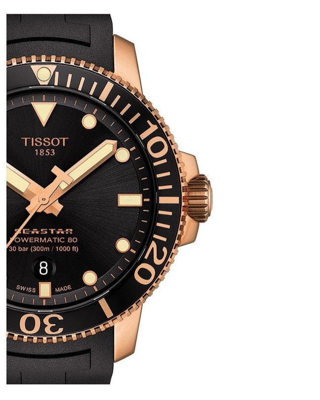 Tissot Seastar 1000 Powermatic 80 Black Dial Black Rubber Strap Watch for Men - T120.407.37.051.01 Buy Now By Tissot