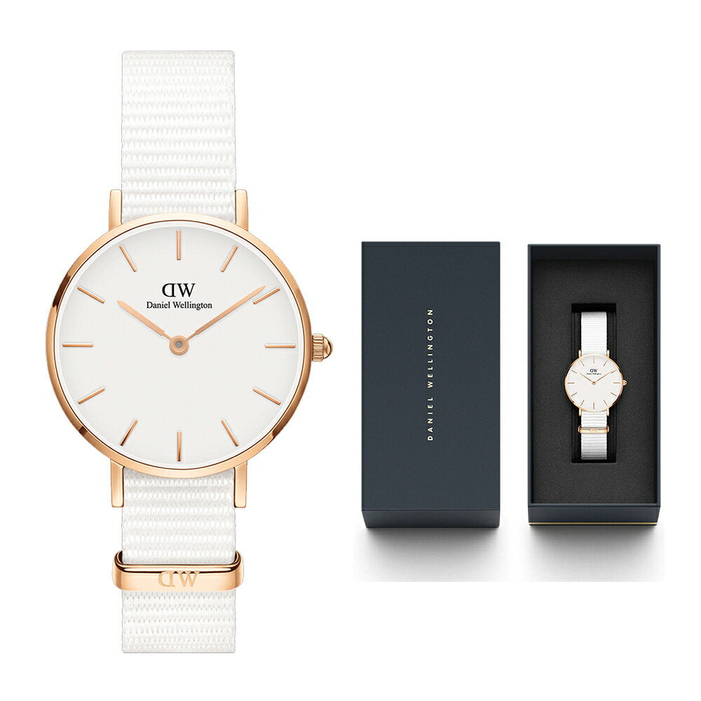 Daniel Wellington Petite Dover Quartz White Dial White NATO Strap Watch For Women - DW001000313 Buy Now By Daniel Wellington