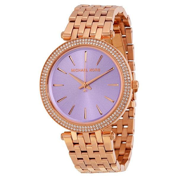 Michael Kors Darci Purple Dial Rose Gold Steel Strap Watch for Women - MK3400 Buy Now By Michael Kors