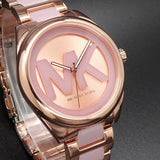 Michael Kors Janelle Three Hand Rose Gold Dial Two Tone Steel Strap Watch For Women - MK7135 Buy Now By Michael Kors