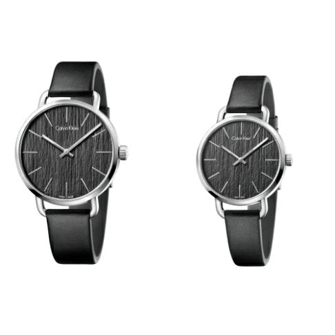 Calvin Klein Even Black Dial Black Leather Strap Watch for Women - K7B231C1 Buy Now By Calvin Klein