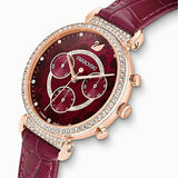 Swarovski Spring Flower Chronograph Red Dial Red Leather Strap Watch for Women - 5598689 Buy Now By Swarovski