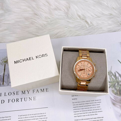 Michael Kors Ritz Chronograph Rose Dial Two Tone Steel Strap Watch for Women - MK6475 Buy Now By Michael Kors