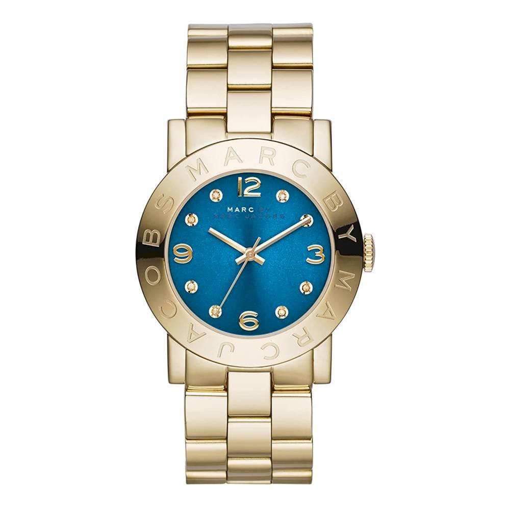 Marc Jacobs Amy Blue Dial Gold Steel Strap Watch for Women - MBM3303 Buy Now By Marc Jacobs