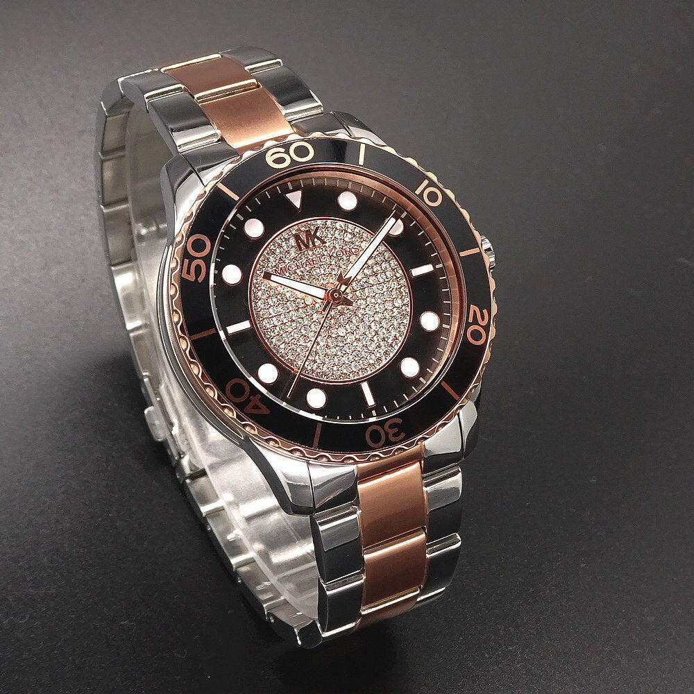 Michael Kors Runway Quartz Black Dial Two Tone Steel Strap Watch For Women - MK6960 Buy Now By Michael Kors