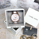 Michael Kors Janelle Three Hand Rose Gold Dial Two Tone Steel Strap Watch For Women - MK7134 Buy Now By Michael Kors