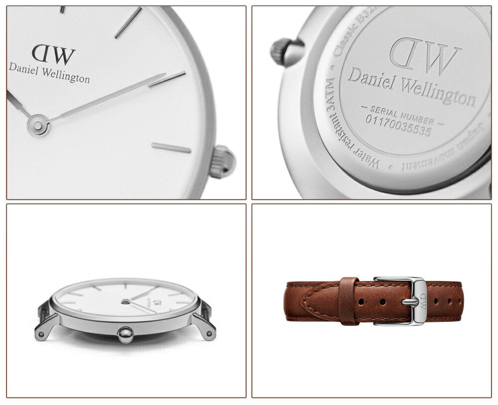 Daniel Wellington Petite White Dial Brown Leather Strap Watch For Women - DW00100243 Buy Now By Daniel Wellington