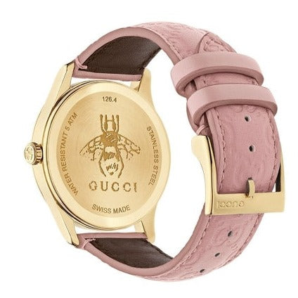 Gucci G Timeless Quartz Pink Dial Pink Leather Strap Watch For Women - YA1265005 Buy Now By Gucci
