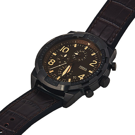 Fossil Bronson Chronograph Brown Dial Brown Leather Strap Watch for Men - FS5713 Buy Now By Fossil