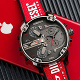Diesel Mr Daddy 2.0 Chronograph Grey Dial Red Rubber Strap Watch For Men - DZ7423 Buy Now By Diesel