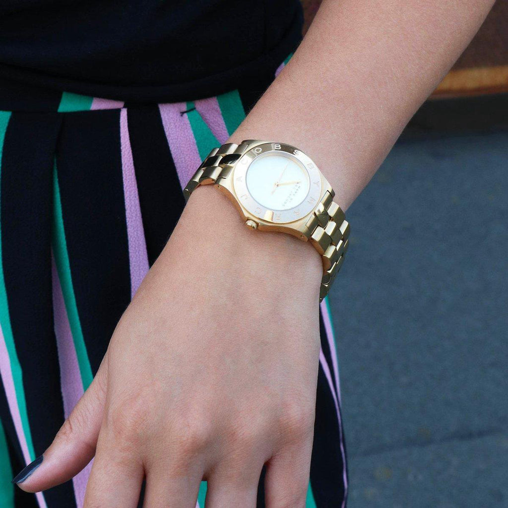 Marc Jacobs Blade Gold Dial Gold Steel Strap Watch for Women - MBM3126 Buy Now By Marc Jacobs