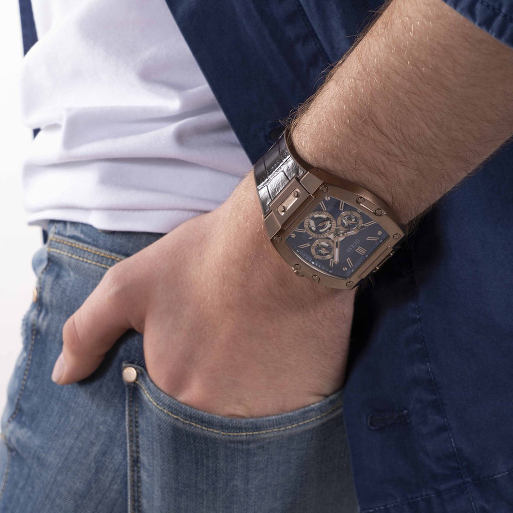 Guess Phoenix Multifunction Blue Dial Brown Leather Strap Watch for Men - GW0202G2 Buy Now By Guess