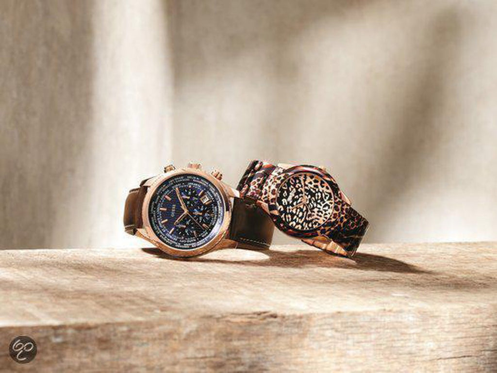 Guess Persuit Chronograph Blue Dial Brown Leather Strap Watch for Men - W0500G1 Buy Now By Guess