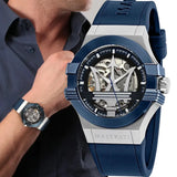 Maserati Potenza Automatic Skeleton Dial Blue Rubber Strap Watch For Men - R8821108035 Buy Now By Maserati