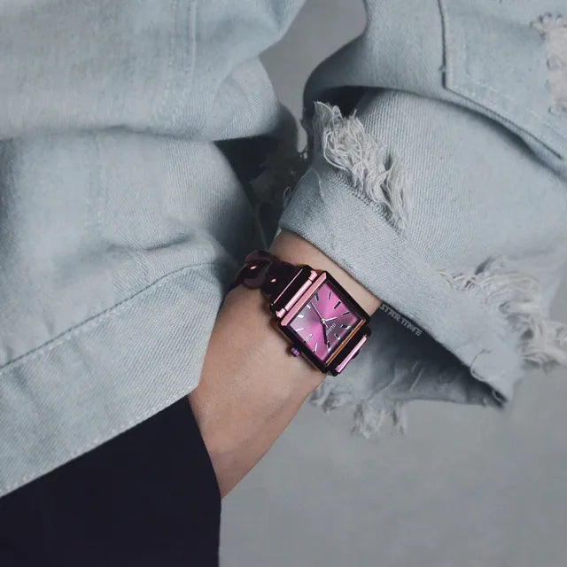 Guess Vanity Analog Purple Dial Purple Steel Strap Watch For Women - W1029L4 Buy Now By Guess