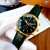 Fossil Townsman Chronograph Green Dial Green Leather Strap Watch for Men - FS5599 Buy Now By Fossil
