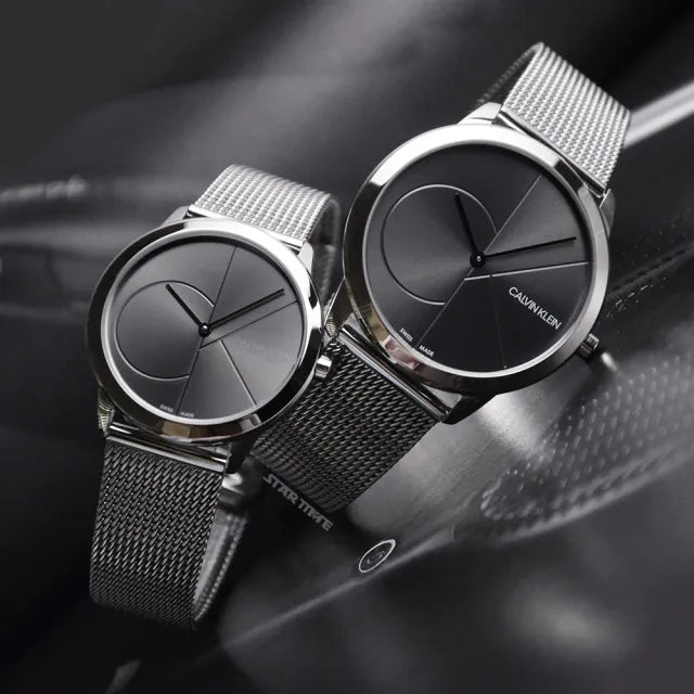 Calvin Klein Minimal Black Dial Silver Mesh Bracelet Watch for Women - K3M22123 Buy Now By Calvin Klein