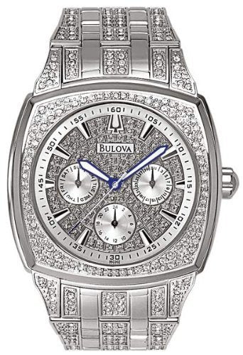 Bulova Crystal Collection Phantom Silver Dial Silver Steel Strap Watch for Men - 96C002 Buy Now By Bulova