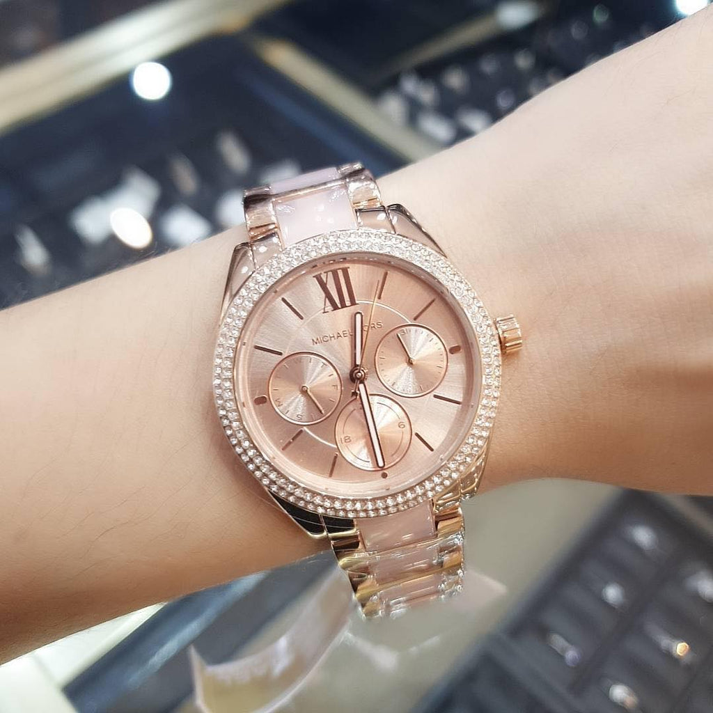 Michael Kors Janelle Multifunction Rose Gold Two Tone Steel Strap Watch For Women - MK7132 Buy Now By Michael Kors