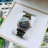 Versace V-Motif Black Dial Two Tone Steel Strap Watch for Women - VERE00518 Buy Now By Versace