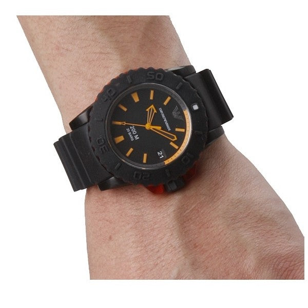 Emporio Armani Sportivo Quartz Black Dial Black Silicone Strap Watch For Men - AR5969 Buy Now By Emporio Armani