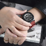 Guess Headline Multifunction Grey Dial Burgundy Silicone Strap Watch For Men - GW0571G4 Buy Now By Guess