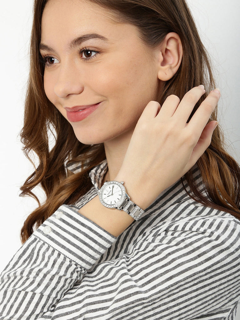 Fossil Jesse White Dial Silver Steel Strap Watch for Women - ES2362 Buy Now By Fossil