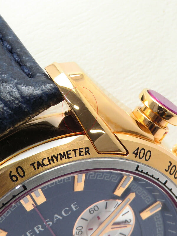 Versace V-Ray Blue Chronograph Blue Dial Blue Leather Strap Watch for Men - VDB030014 Buy Now By Versace