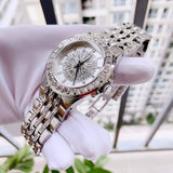 Bulova Phantom Crystal Silver Dial Silver Steel Strap Watch for Men - 96A236