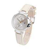 Tommy Hilfiger Angela Silver Dial Cream Leather Strap Watch for Women - 1782123 Buy Now By Tommy Hilfiger