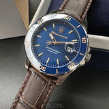 Maserati Competizione Analog Blue Dial Brown Leather Strap Watch for Men - R8851100004 Buy Now By Maserati