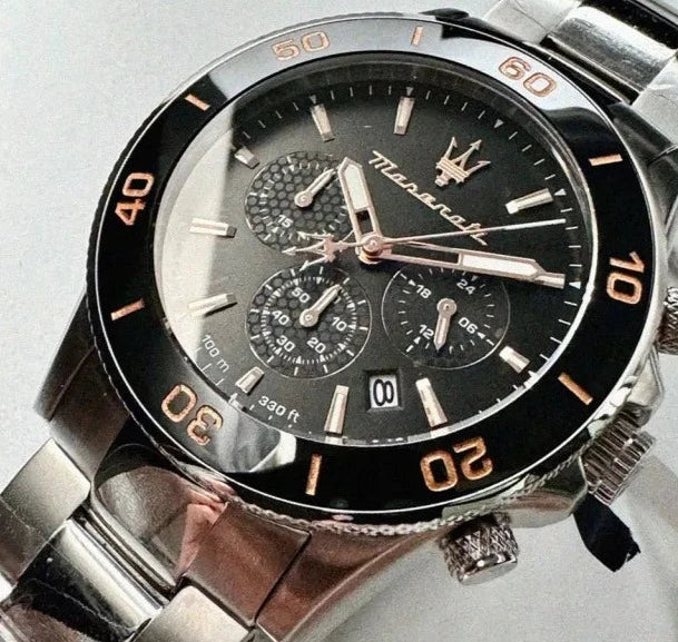 Maserati Competizione Chronograph Black Dial Silver Steel Strap Watch For Men - R8873600003 Buy Now By Maserati