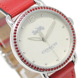 Coach Delancey White Dial Red Leather Strap Watch for Women - 14502878 Buy Now By Coach