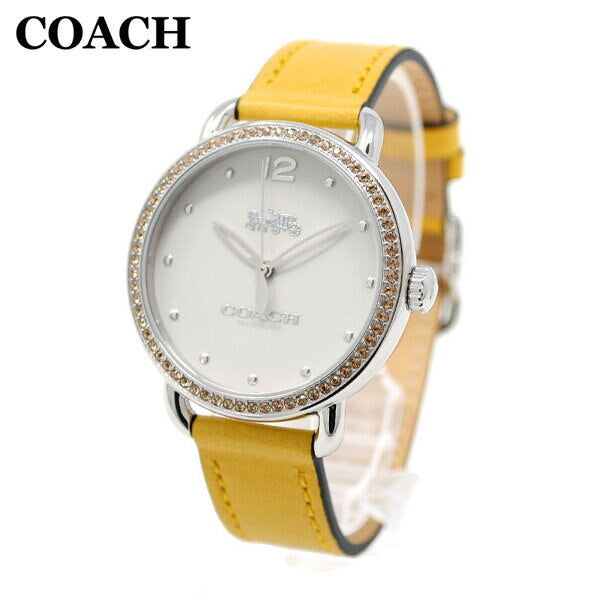 Coach Delancey White Dial Yellow Leather Strap Watch for Women - 14502882 Buy Now By Coach
