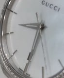 Gucci G Timeless Mother of Pearl White Dial Silver Steel Strap Watch For Women - YA126444 Buy Now By Gucci