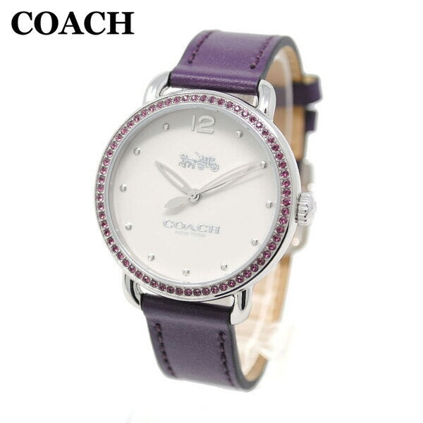 Coach Delancey White Dial Purple Leather Strap Watch for Women - 14502886 Buy Now By Coach
