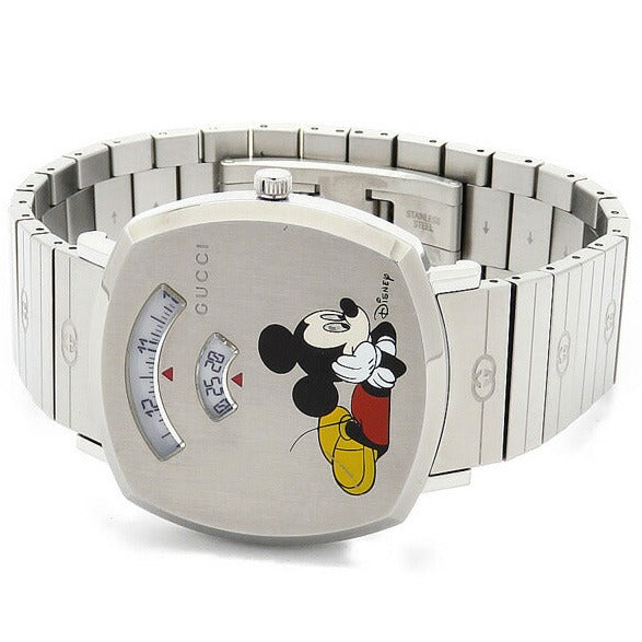 Gucci Grip x Disney Quartz Silver Dial Silver Steel Strap Unisex Watch - YA157419 Buy Now By Gucci