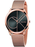 Calvin Klein Minimal Black Dial Rose Gold Mesh Bracelet Watch for Men - K3M21621 Buy Now By Calvin Klein