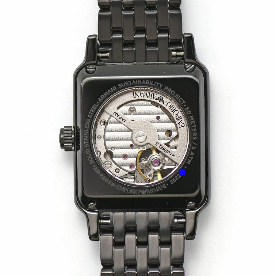 Emporio Armani Meccanico Black Dial Black Steel Strap Watch For Men - AR60058 Buy Now By Emporio Armani