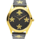 Gucci G Timeless Bee Motif Black Dial Black Leather Strap Watch For Women - YA1264055 Buy Now By Gucci
