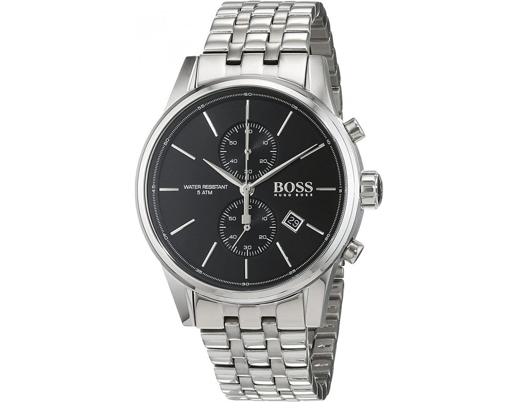 Hugo Boss Jet Black Dial Silver Steel Strap Watch for Men - 1513383 Buy Now By Hugo Boss