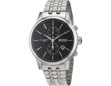 Hugo Boss Jet Black Dial Silver Steel Strap Watch for Men - 1513383 Buy Now By Hugo Boss