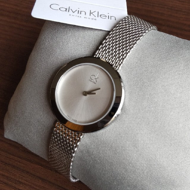 Calvin Klein Firm White Dial Silver Mesh Bracelet Watch for Women - K3N23126 Buy Now By Calvin Klein