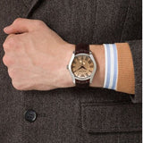 Emporio Armani Classic Quartz Beige Dial Brown Leather Strap Watch For Men - AR0646 Buy Now By Emporio Armani