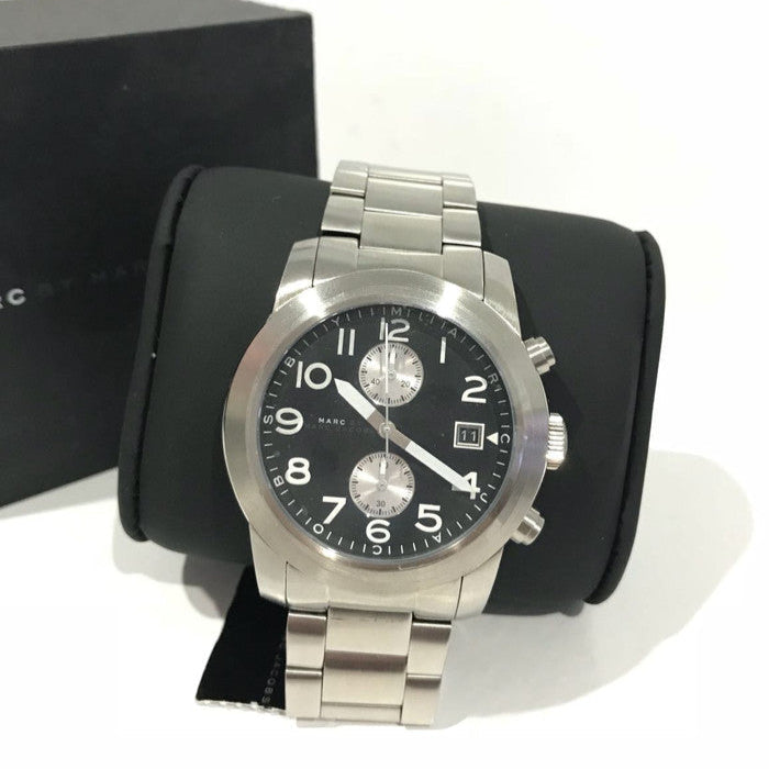 Marc Jacobs Larry Chronograph Black Dial Silver Steel Strap Watch for Men - MBM5050 Buy Now By Marc Jacobs