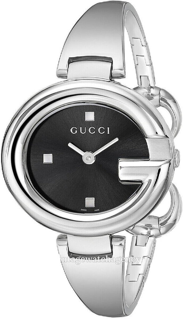 Gucci Guccissima Black Dial Silver Steel Strap Watch For Women - YA134301 Buy Now By Gucci
