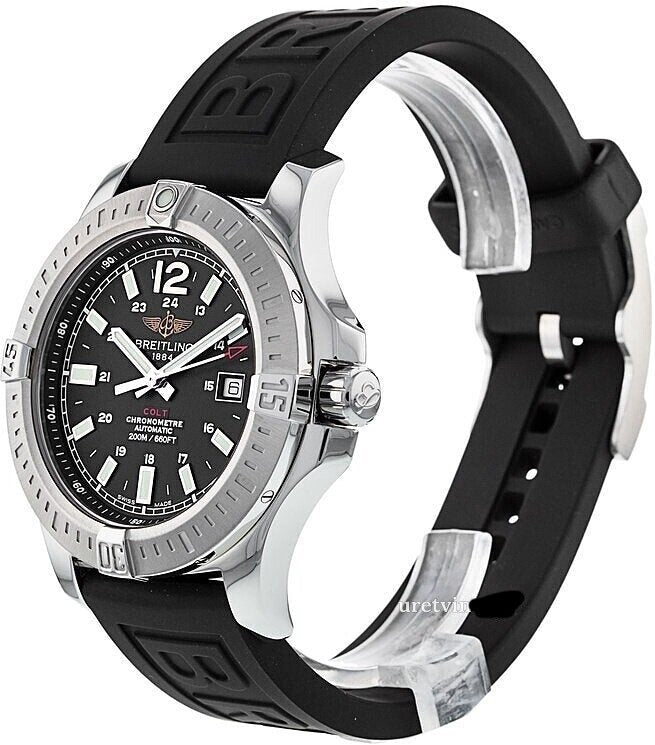 Breitling Colt Automatic 44mm Black Dial Rubber Strap Mens Watch - A1738811/BD44/152S Buy Now By Breitling
