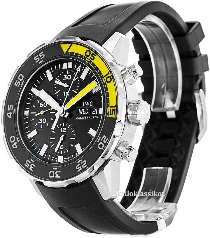 IWC Aquatimer Automatic Chronograph Black Dial Black Rubber Strap Watch for Men - IW376709 Buy Now By IWC