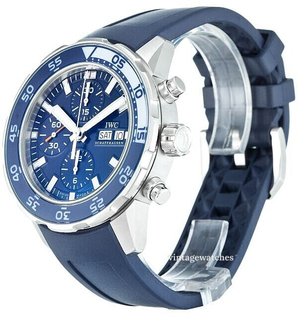 IWC Aquatimer Chronograph Blue Dial Blue Rubber Strap Watch for Men - IW376711 Buy Now By IWC